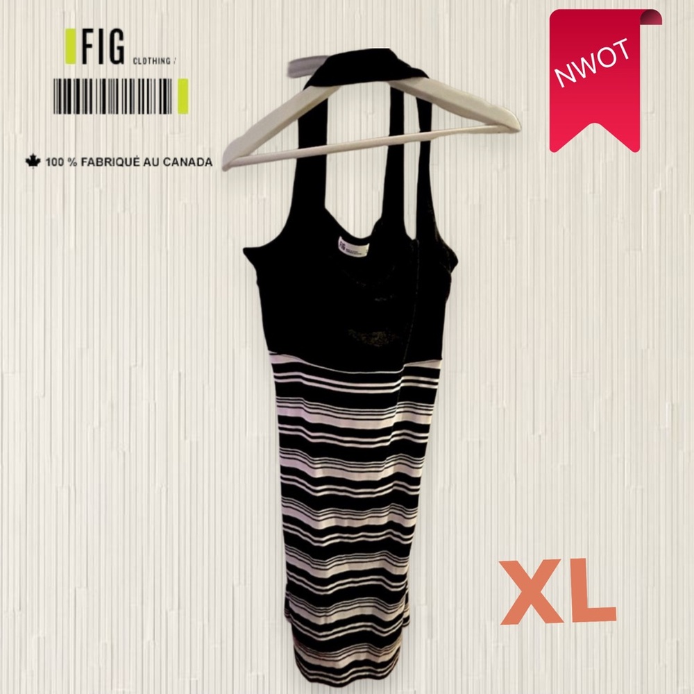 🇨🇦 ♻️ 🆕 *NWOT* FIG Clothing | XL | Travel Mini summer dress stripes ✈️